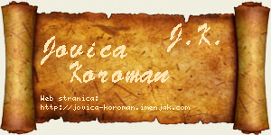 Jovica Koroman vizit kartica